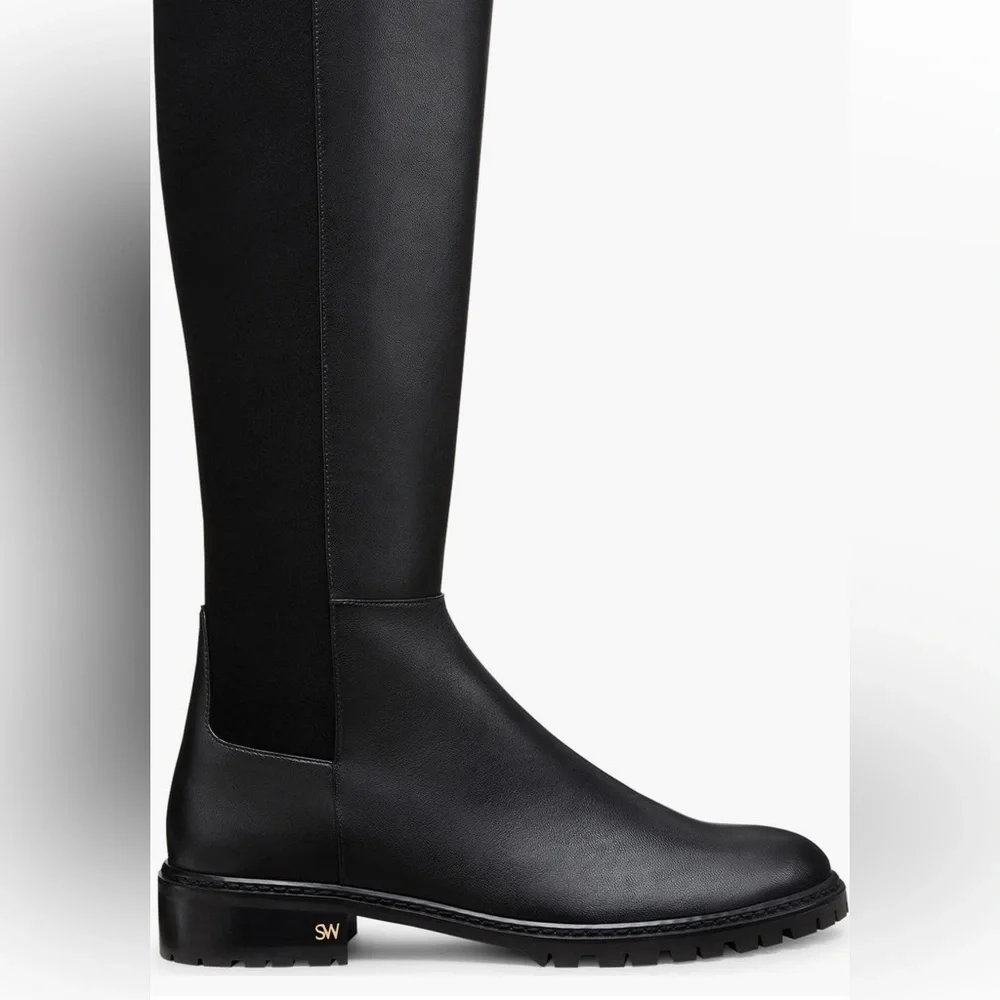 Stuart Weitzman Black Over-the-Knee Leather Boots 7.5